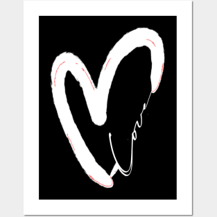 Classic Love Vintage Valentine Heart Designs for a Stylish Valentine's Day Look Posters and Art